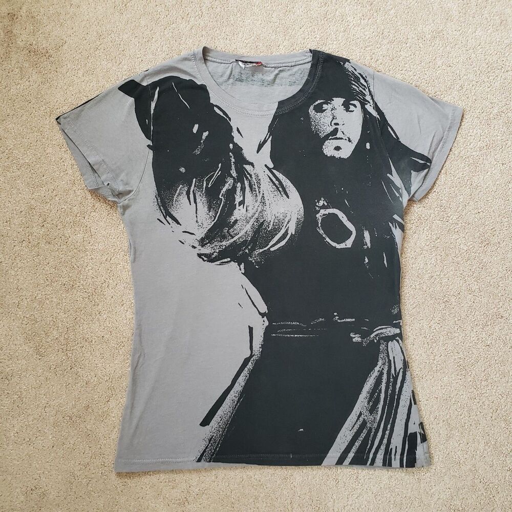 Vintage Disney Pirates of the Caribbean all-over print T-shirt Gray Size L